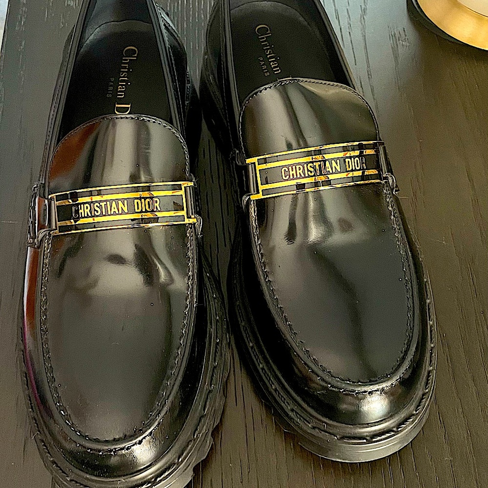 Dior Black Leather Loafers